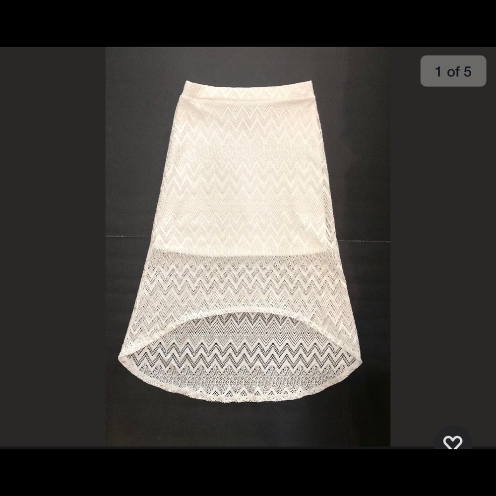 Girls Lily Bleu Chevron White Skirt Asymetrical